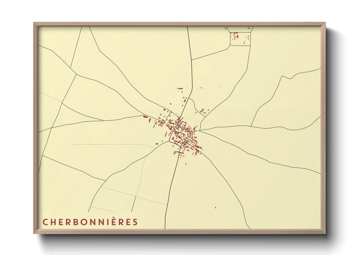 Une affiche de carte sur Cherbonnières