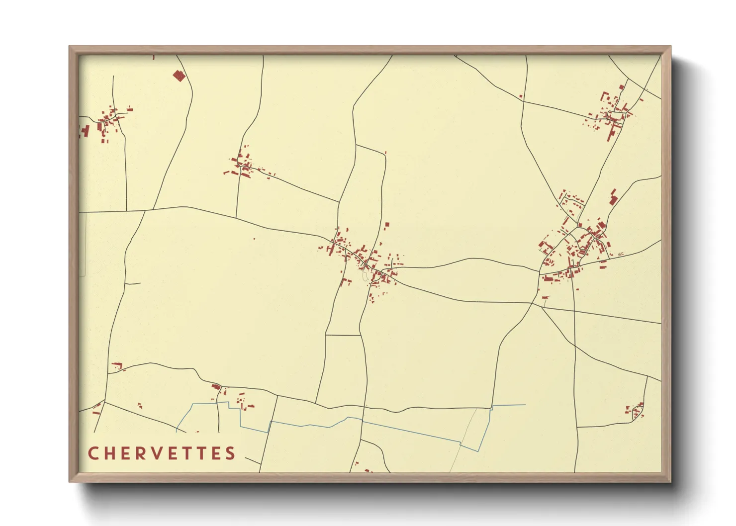 Une affiche de carte sur Chervettes