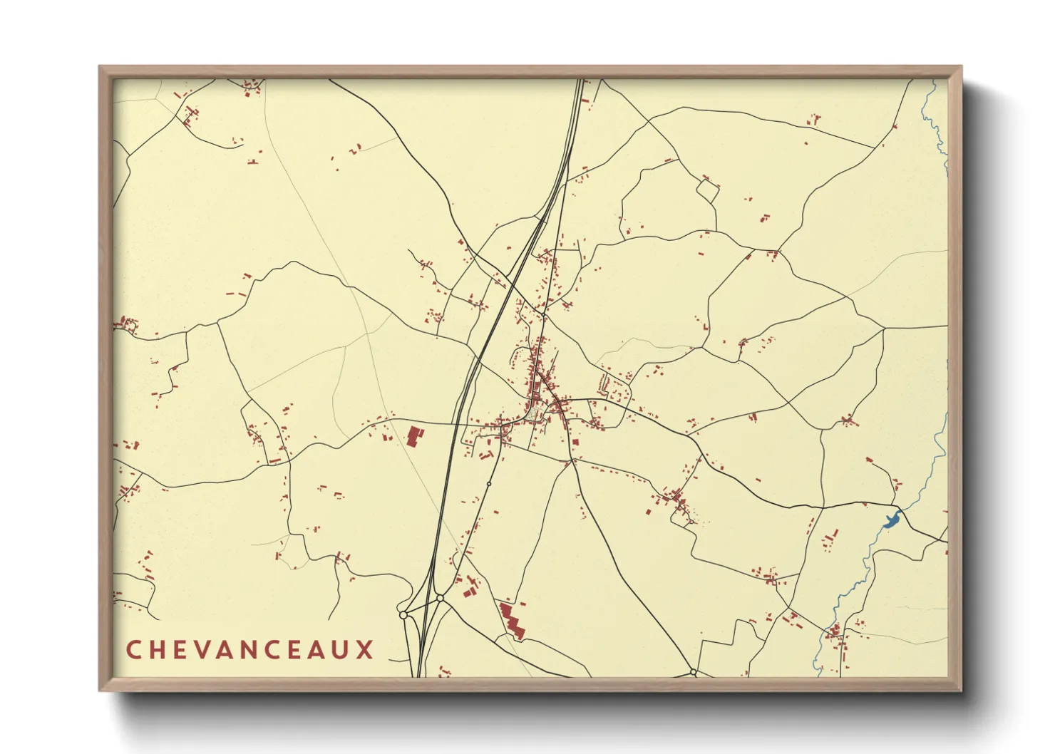 Une affiche de carte sur Chevanceaux