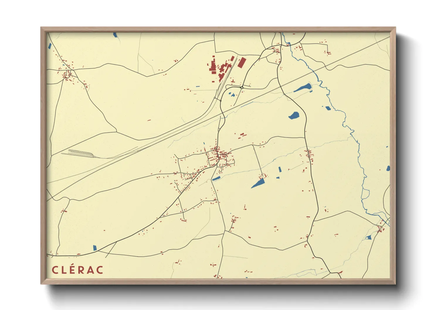 Une affiche de carte sur Clérac