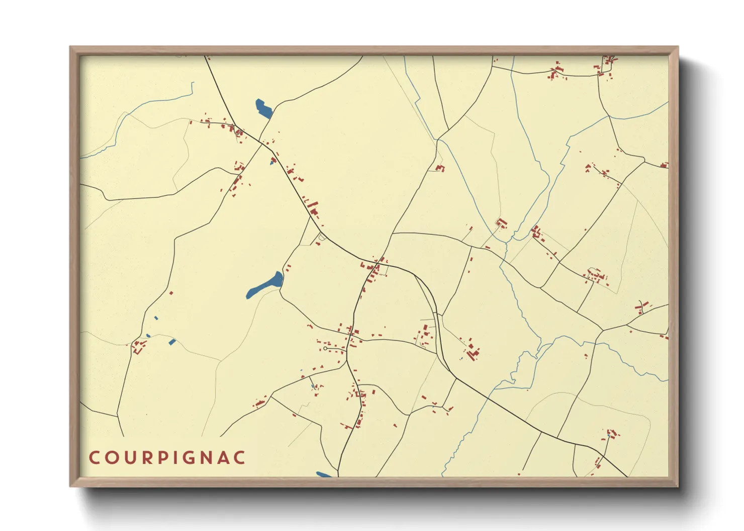 Une affiche de carte sur Courpignac