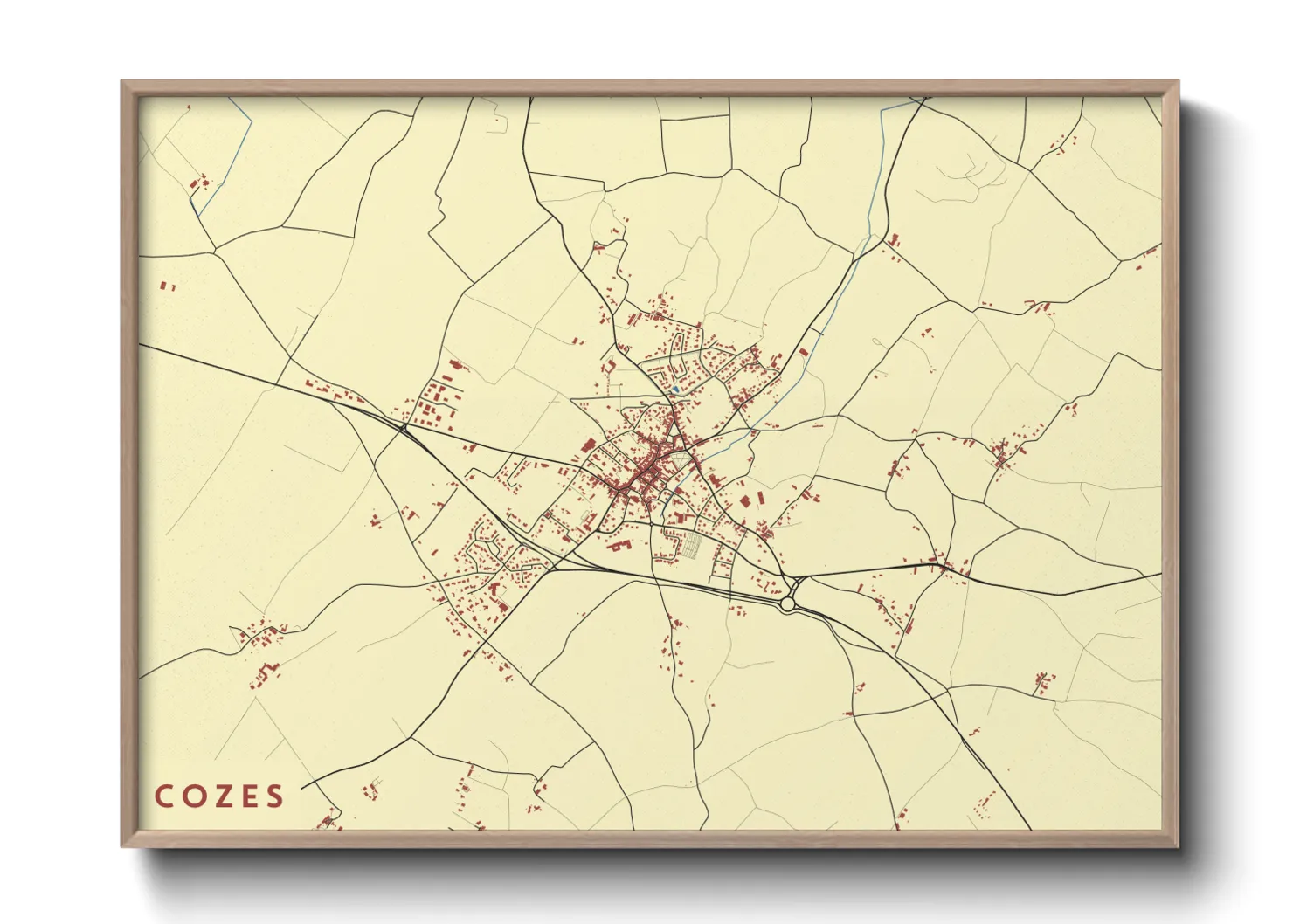 Une affiche de carte sur Cozes