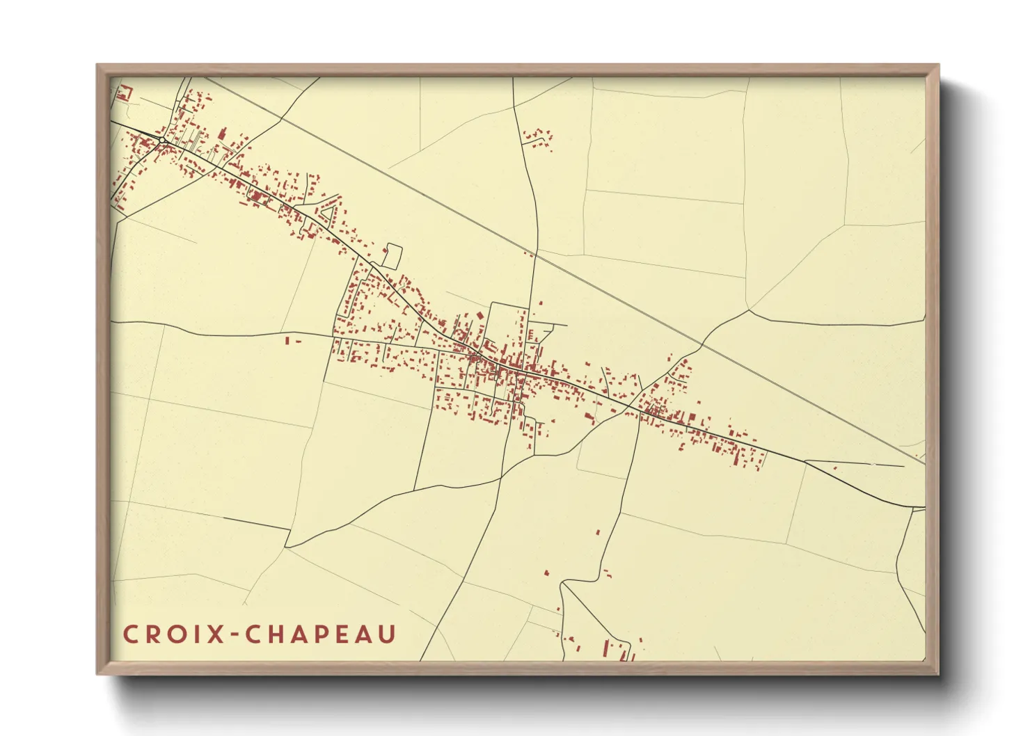 Une affiche de carte sur Croix-Chapeau