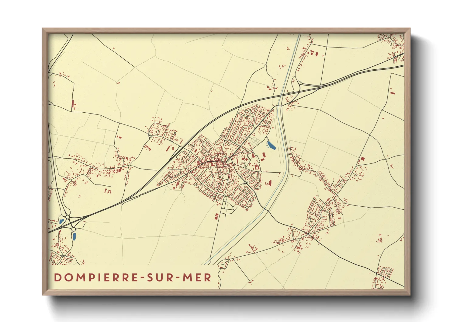 Une affiche de carte sur Dompierre-sur-Mer