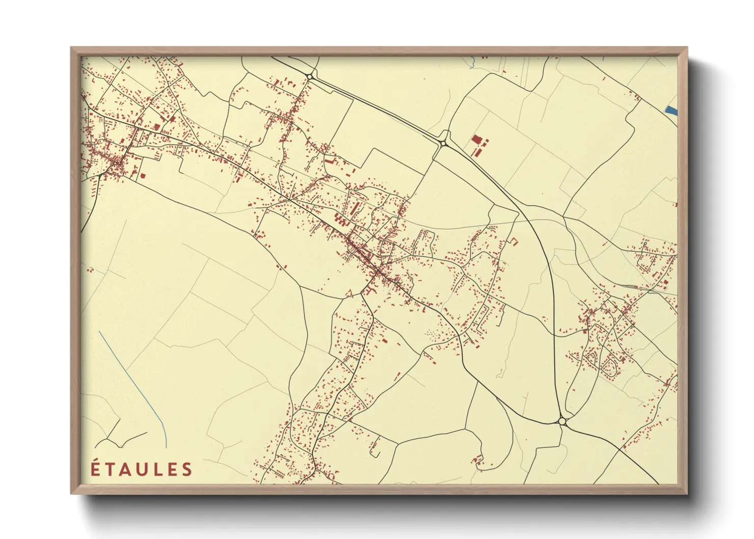 Une affiche de carte sur Étaules