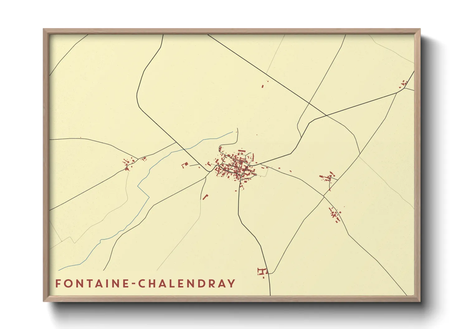 Une affiche de carte sur Fontaine-Chalendray