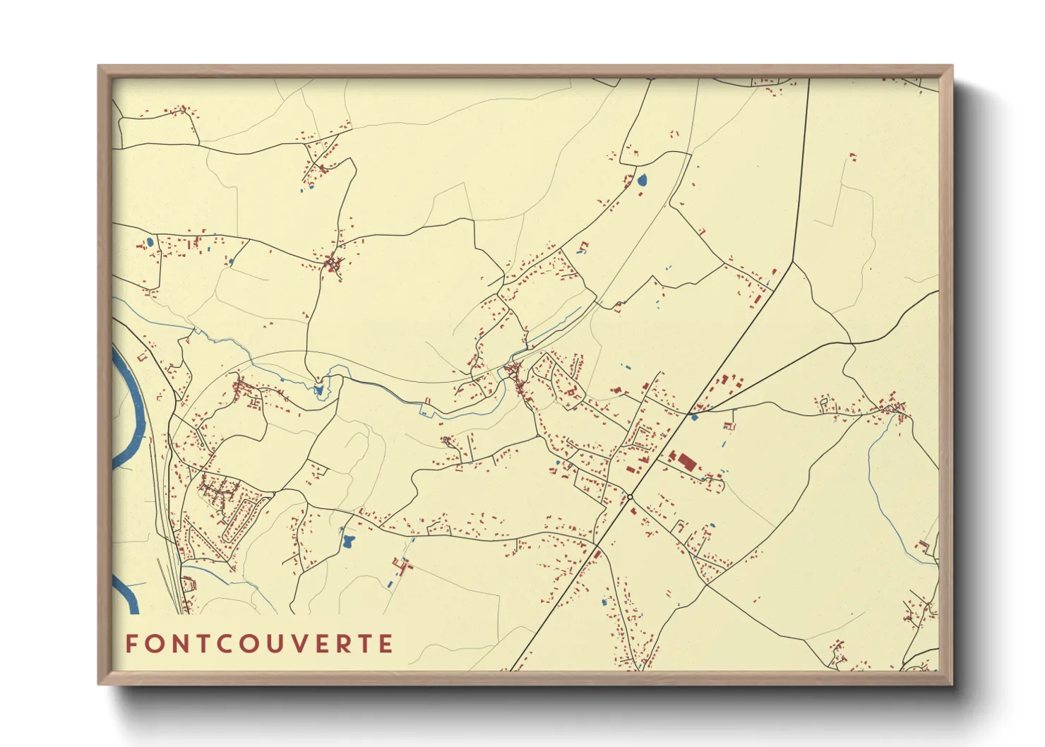Une affiche de carte sur Fontcouverte
