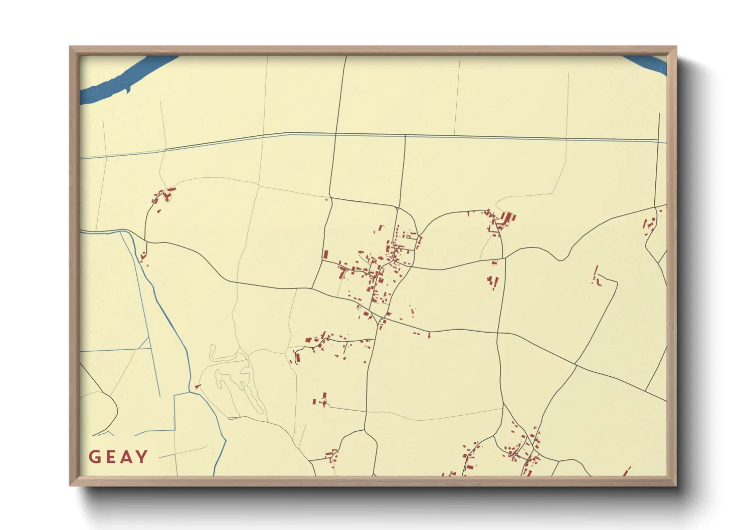 Une affiche de carte sur Geay