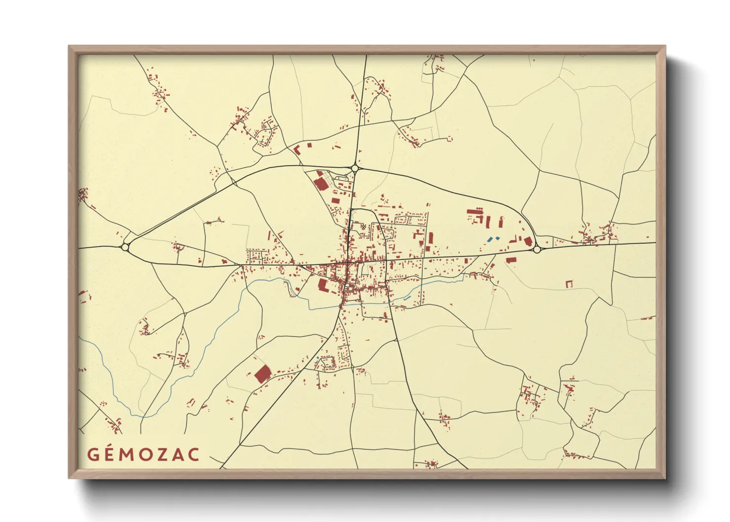 Une affiche de carte sur Gémozac