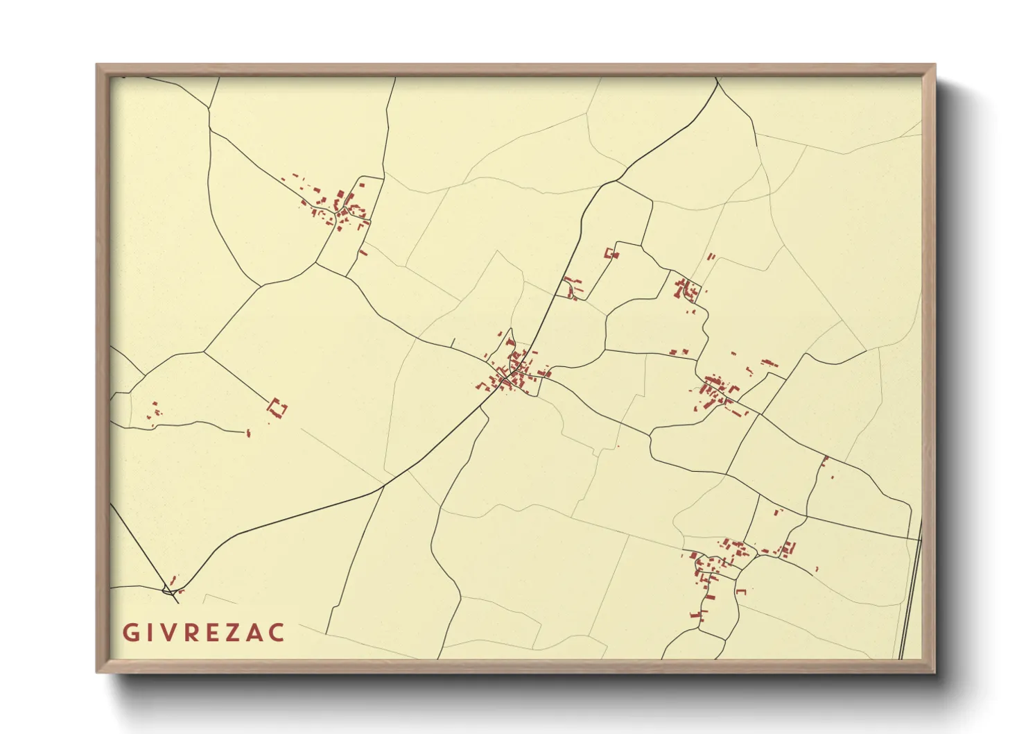 Une affiche de carte sur Givrezac