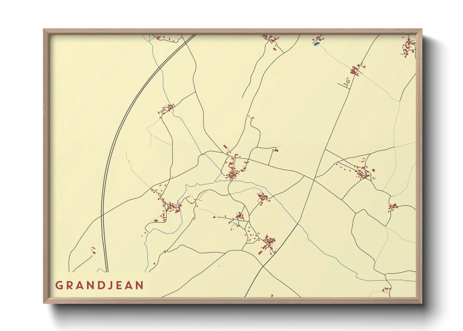 Une affiche de carte sur Grandjean