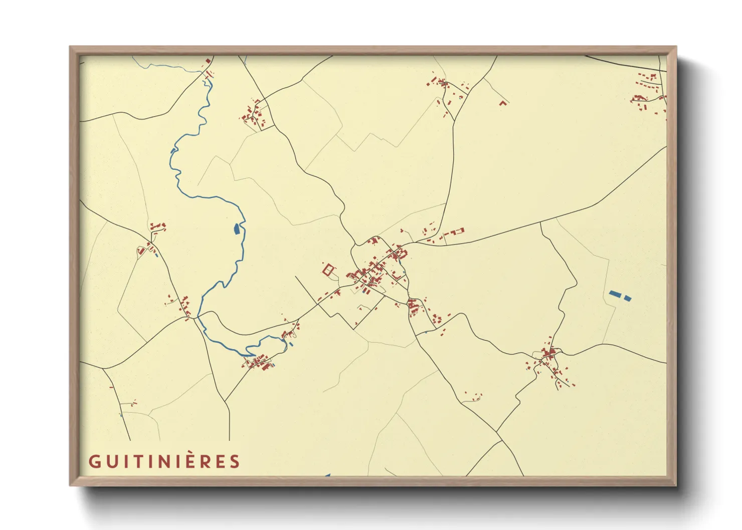 Une affiche de carte sur Guitinières