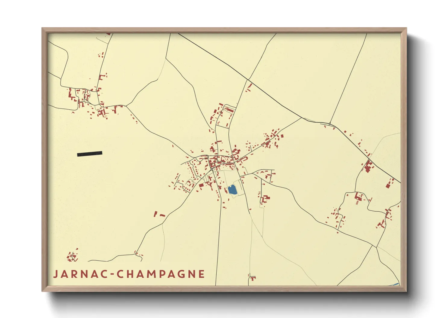 Une affiche de carte sur Jarnac-Champagne