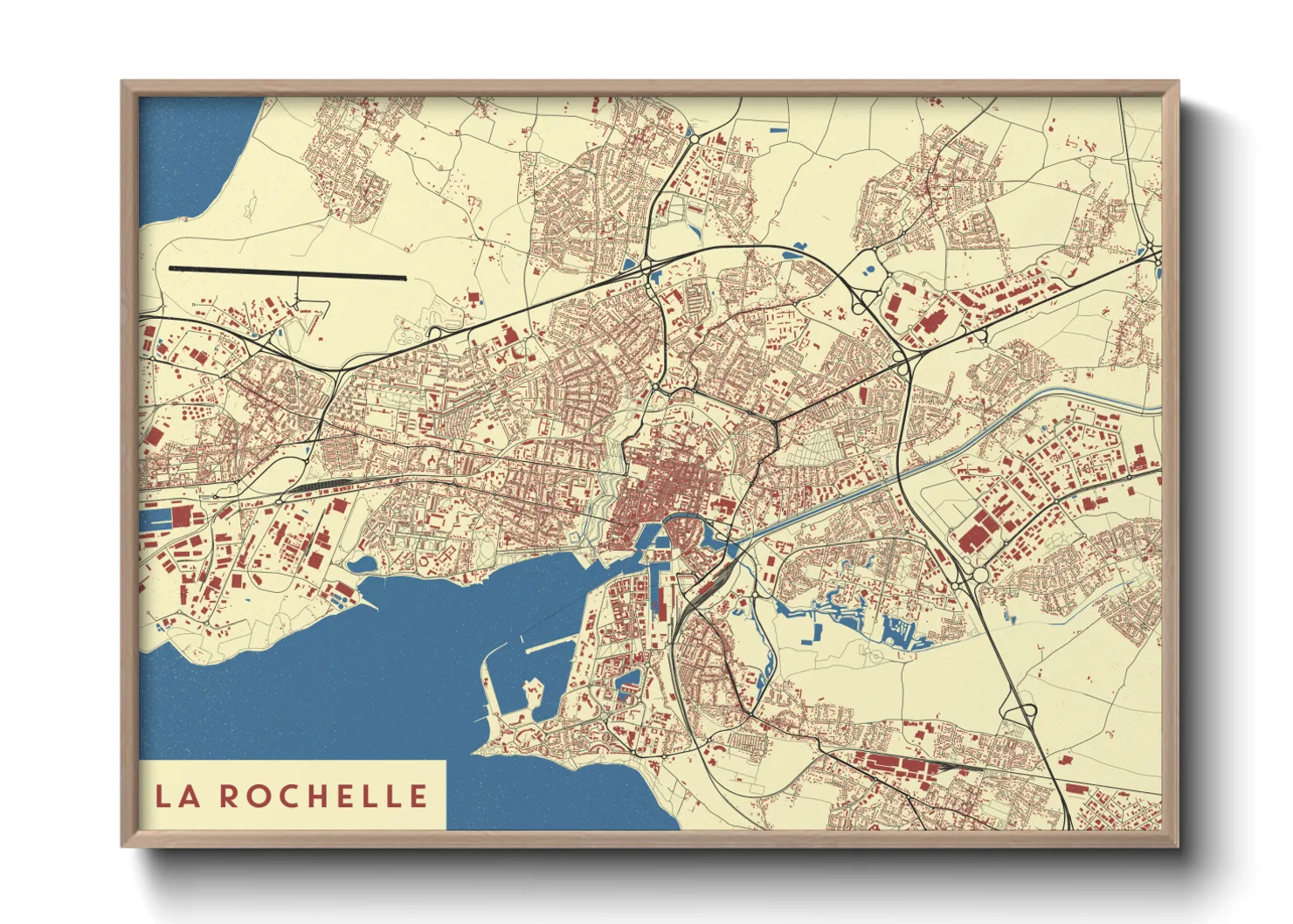 Une affiche de carte sur La Rochelle