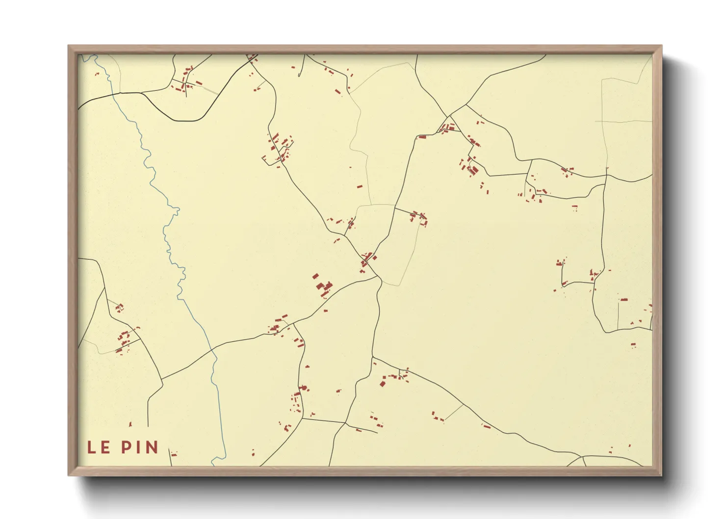 Une affiche de carte sur Le Pin