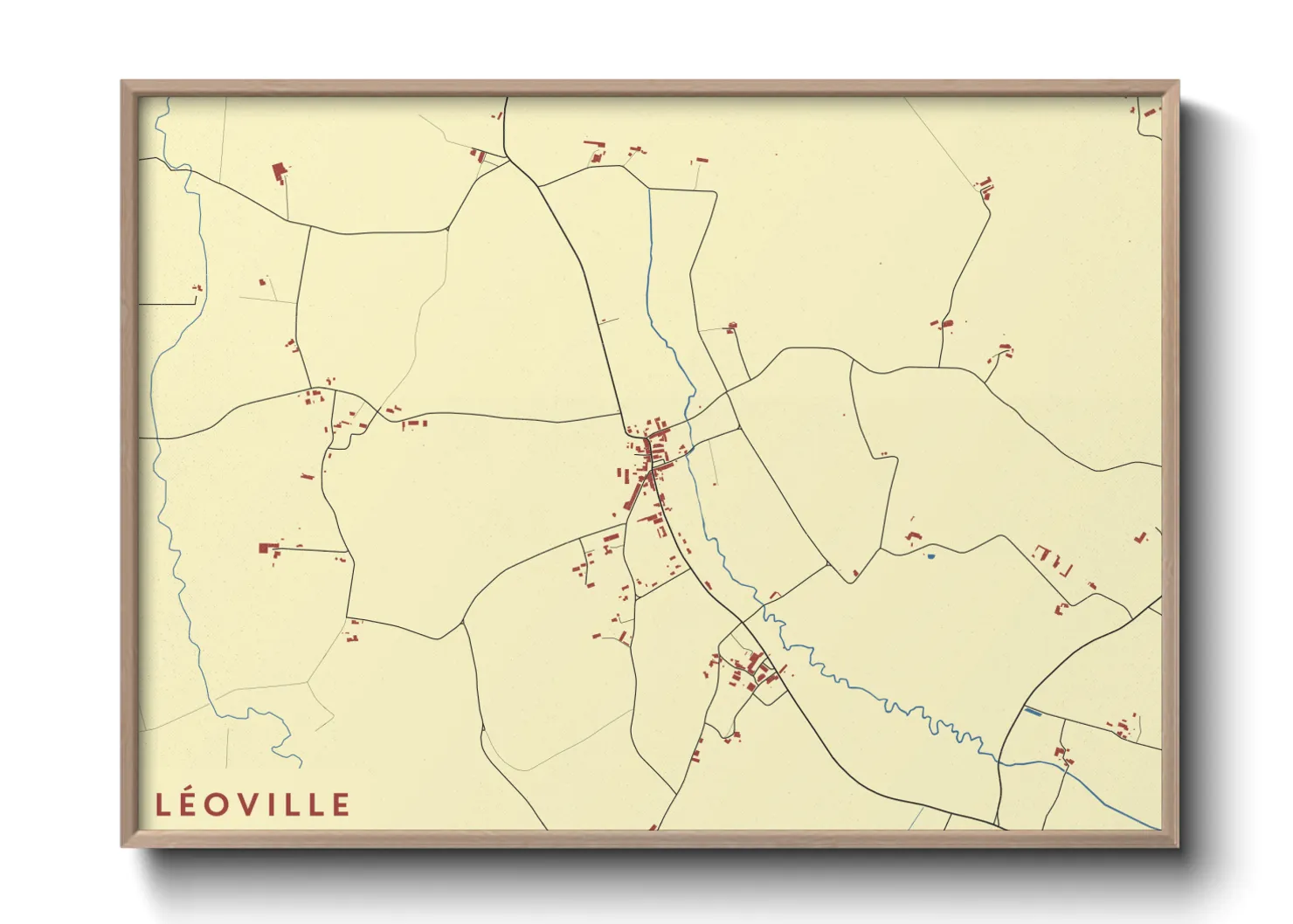 Une affiche de carte sur Léoville