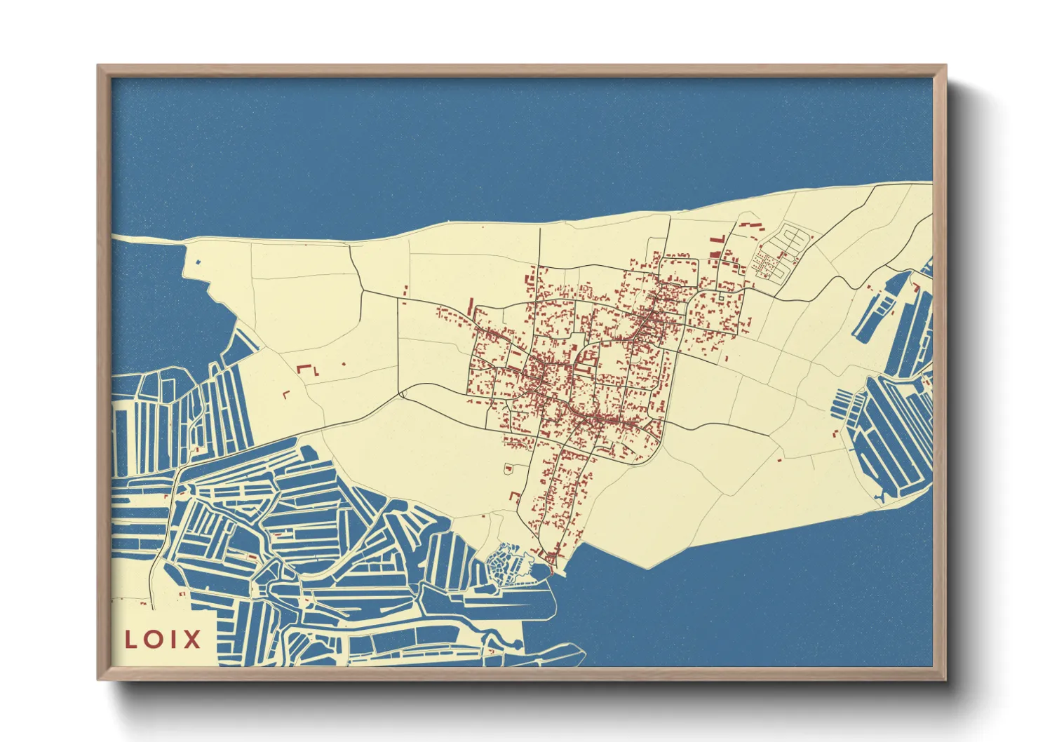 Une affiche de carte sur Loix
