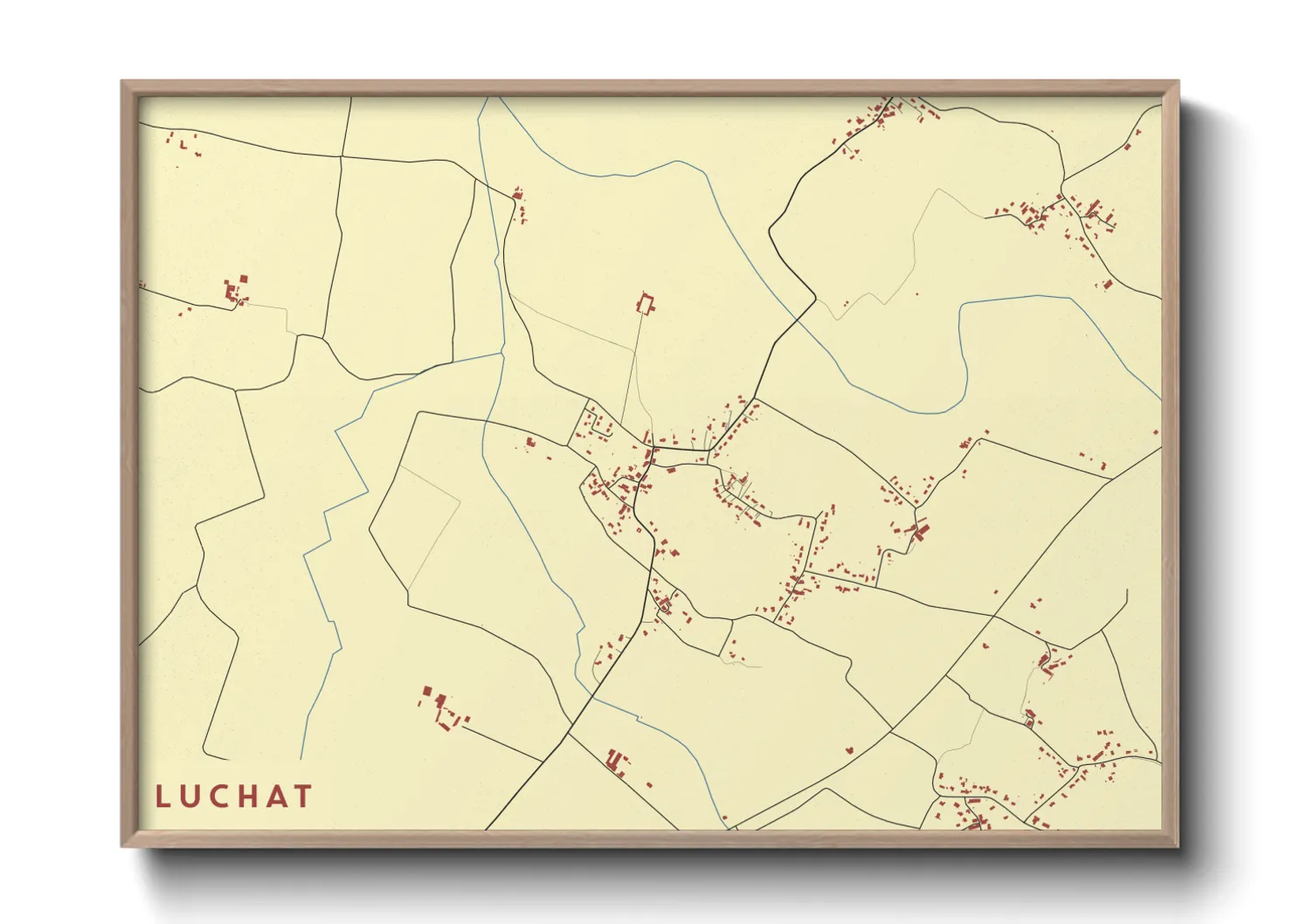 Une affiche de carte sur Luchat