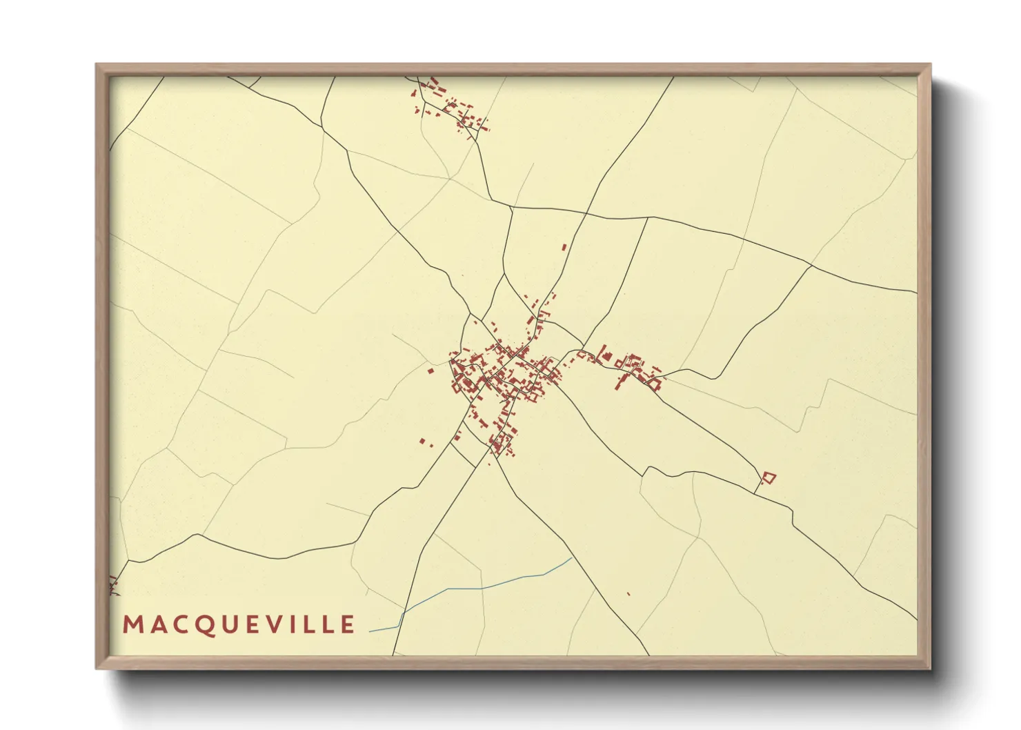 Une affiche de carte sur Macqueville