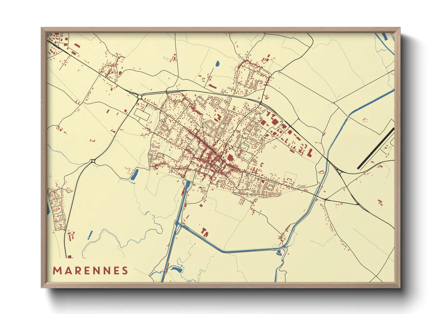 Une affiche de carte sur Marennes