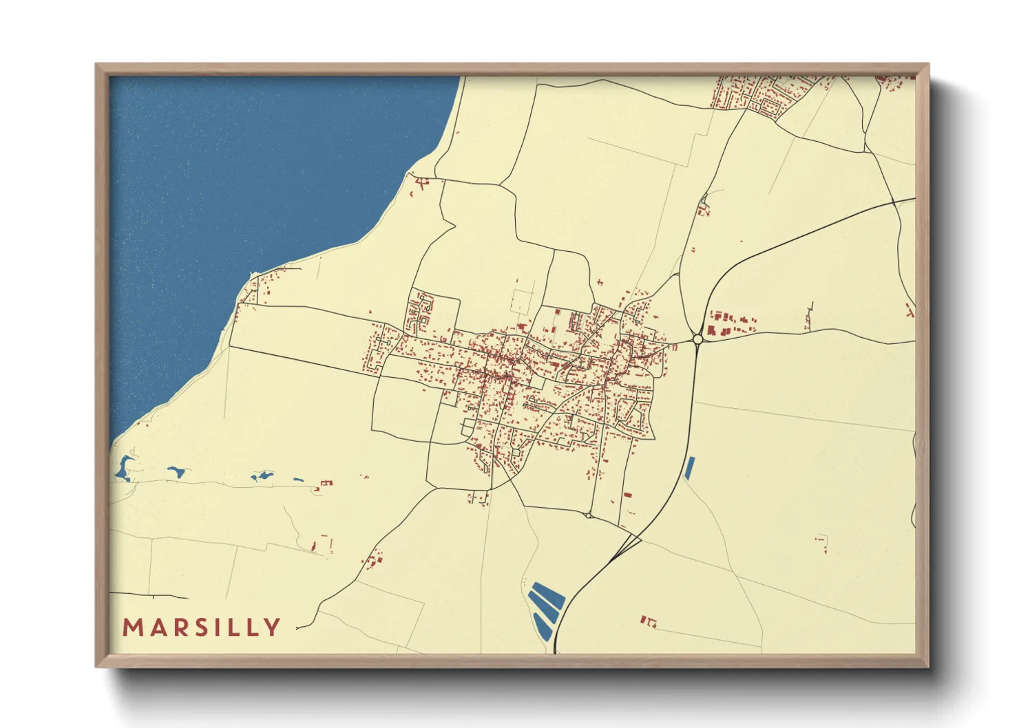 Une affiche de carte sur Marsilly