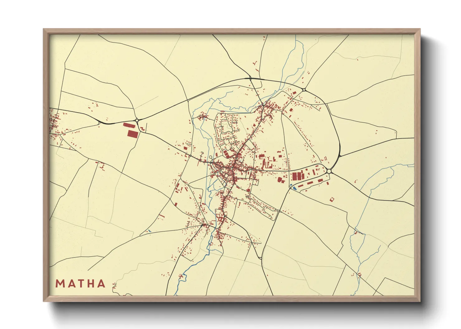 Une affiche de carte sur Matha