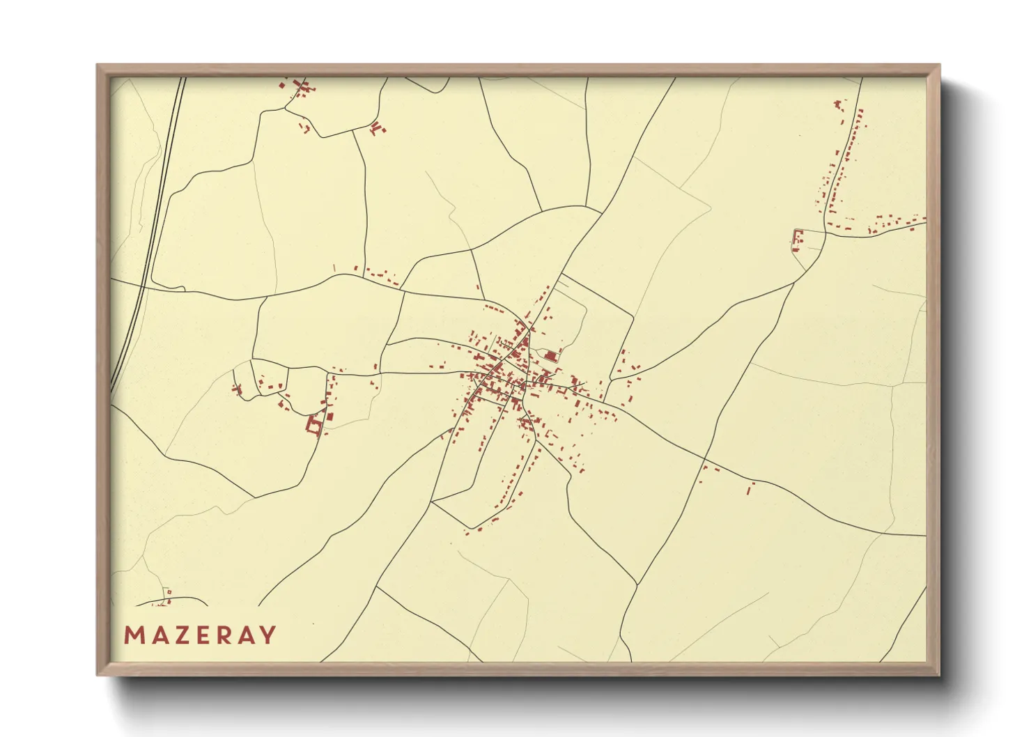 Une affiche de carte sur Mazeray