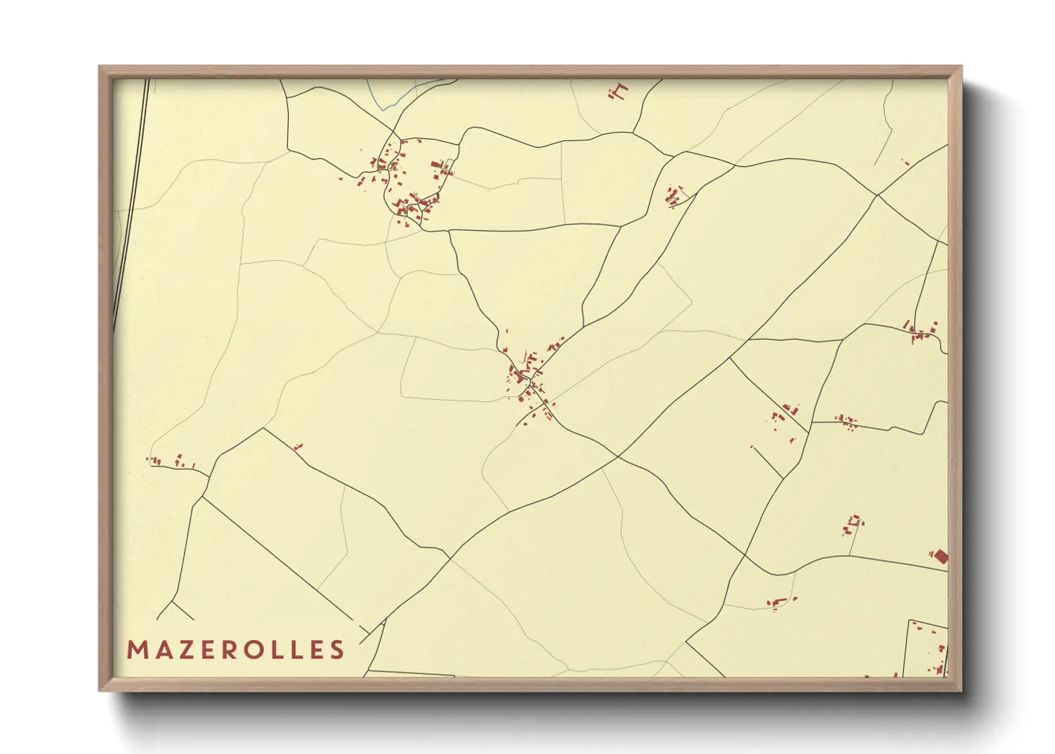 Une affiche de carte sur Mazerolles