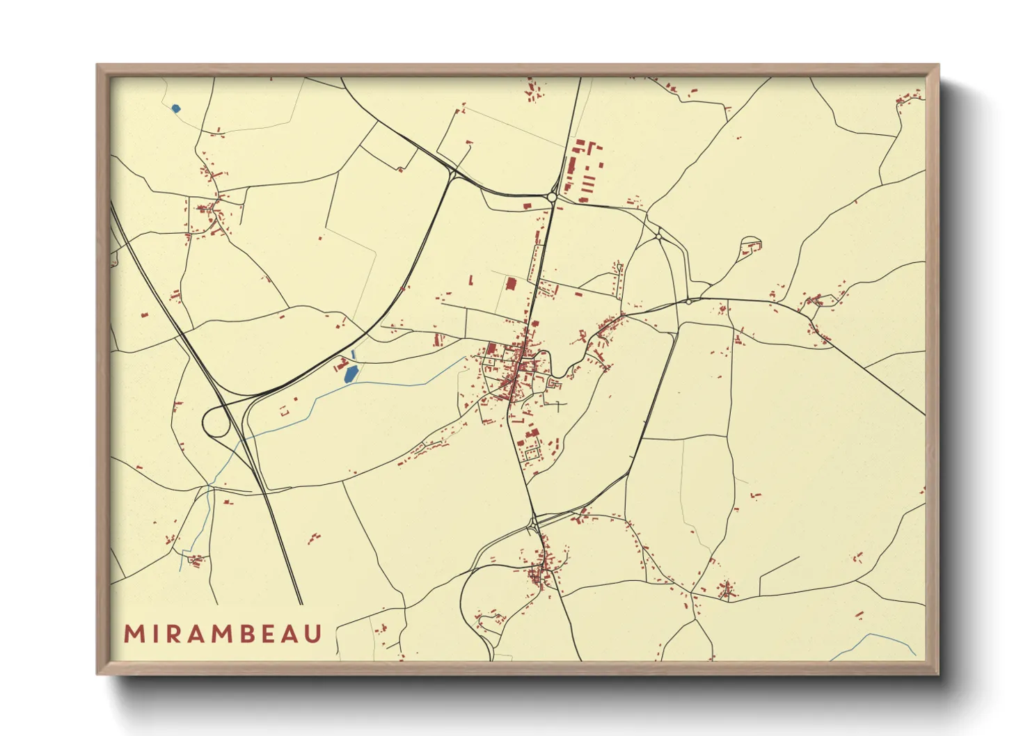 Une affiche de carte sur Mirambeau