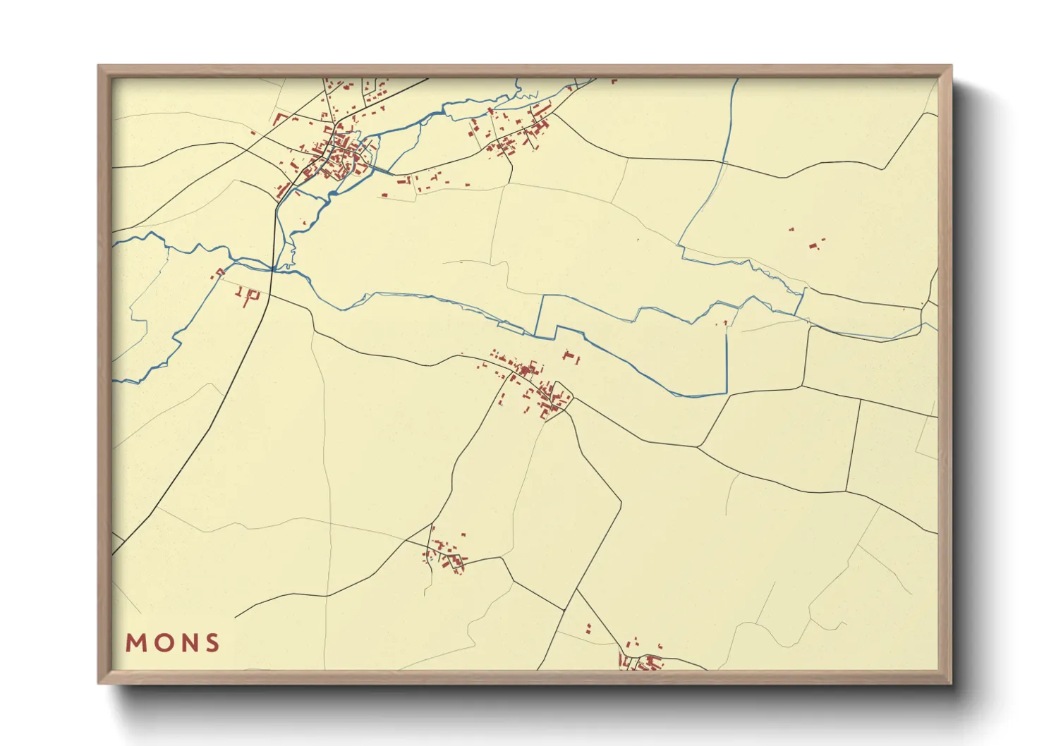 Une affiche de carte sur Mons