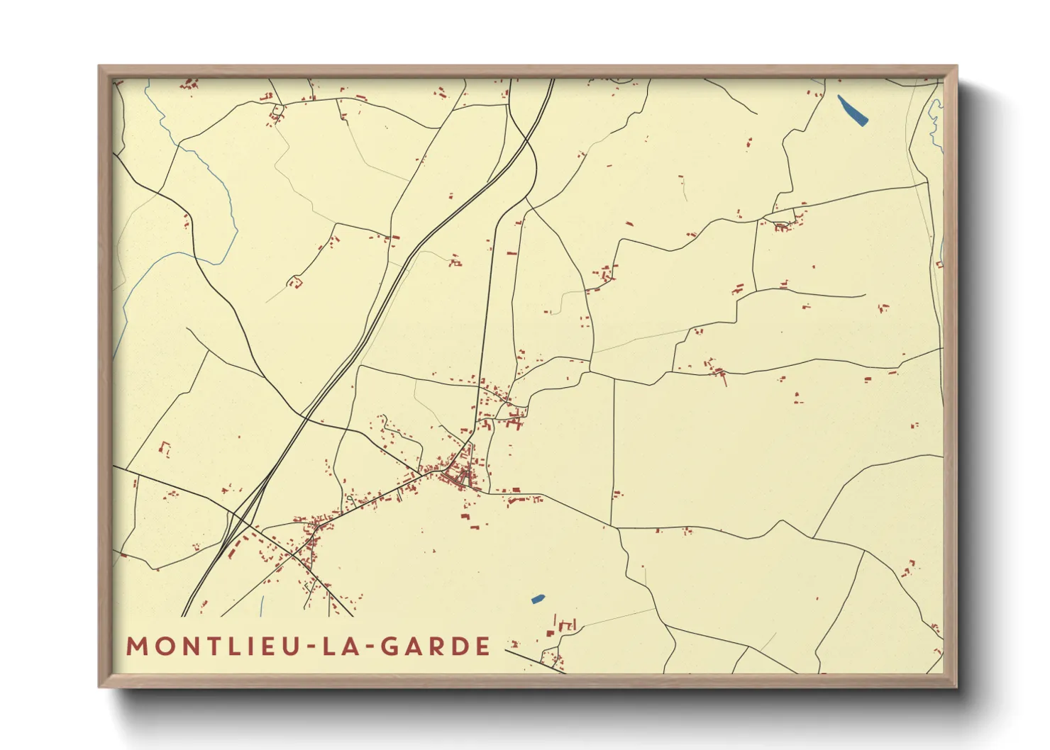 Une affiche de carte sur Montlieu-la-Garde