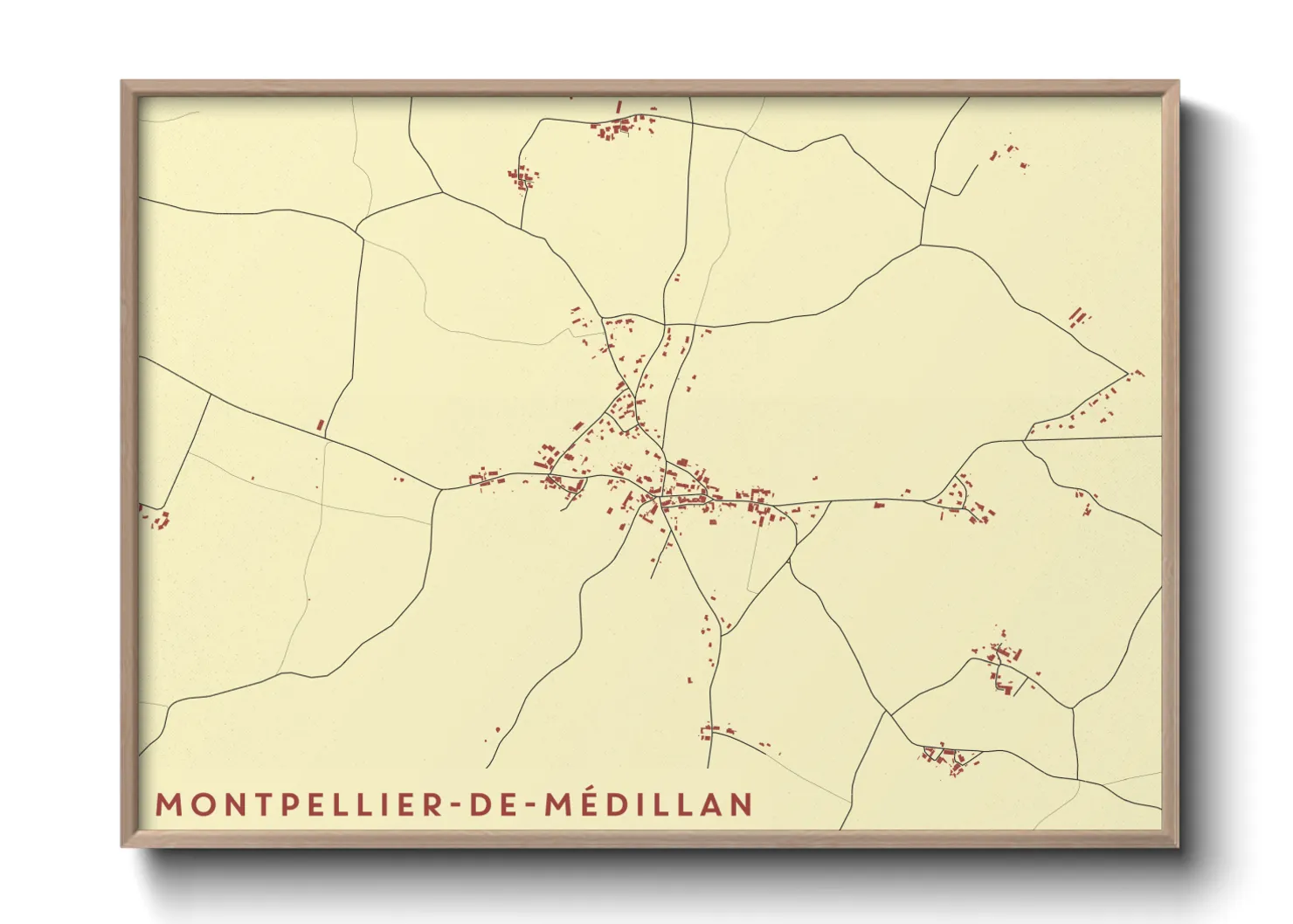 Une affiche de carte sur Montpellier-de-Médillan