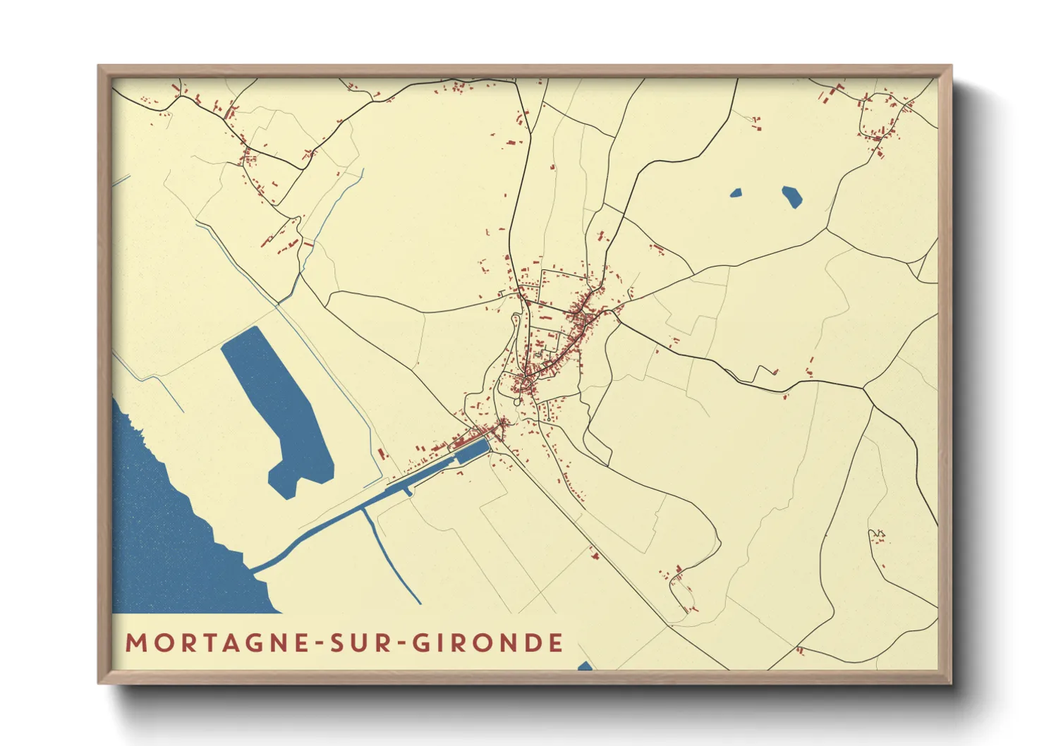 Une affiche de carte sur Mortagne-sur-Gironde