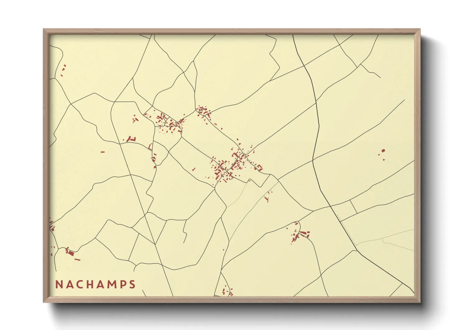 Une affiche de carte sur Nachamps