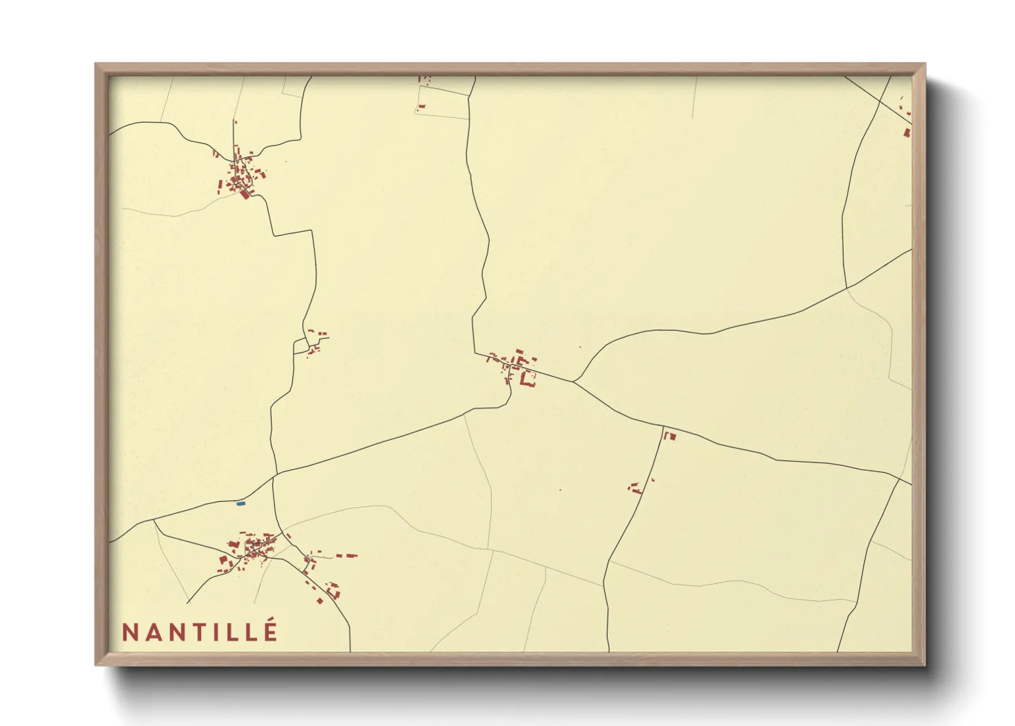 Une affiche de carte sur Nantillé