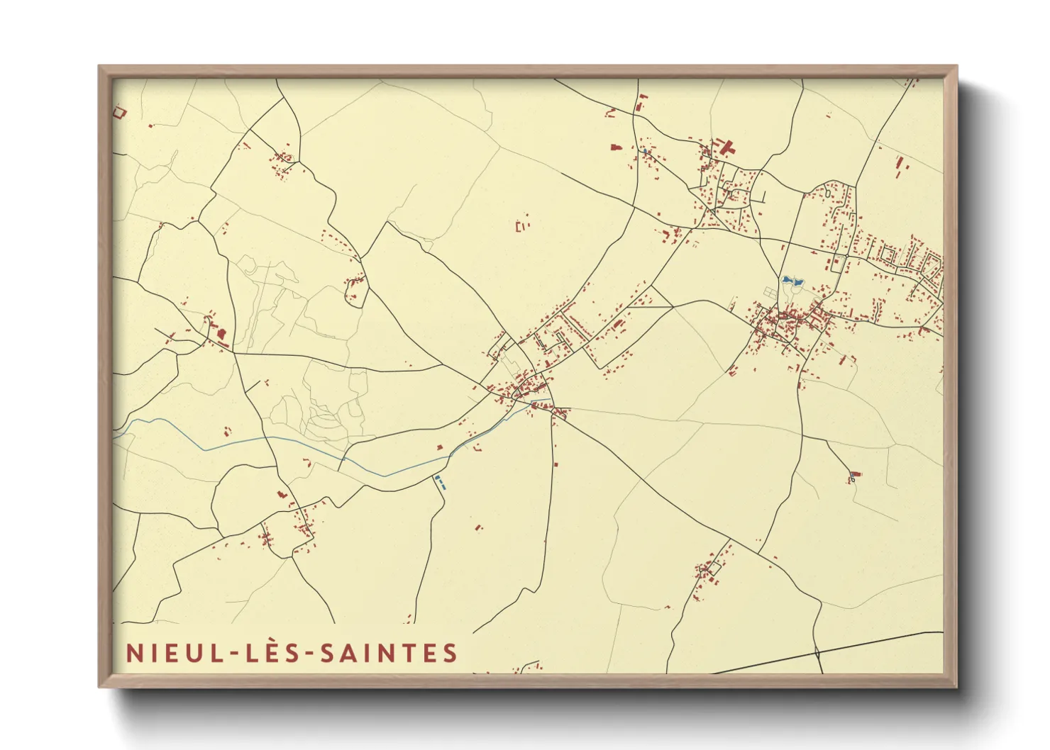 Une affiche de carte sur Nieul-lès-Saintes