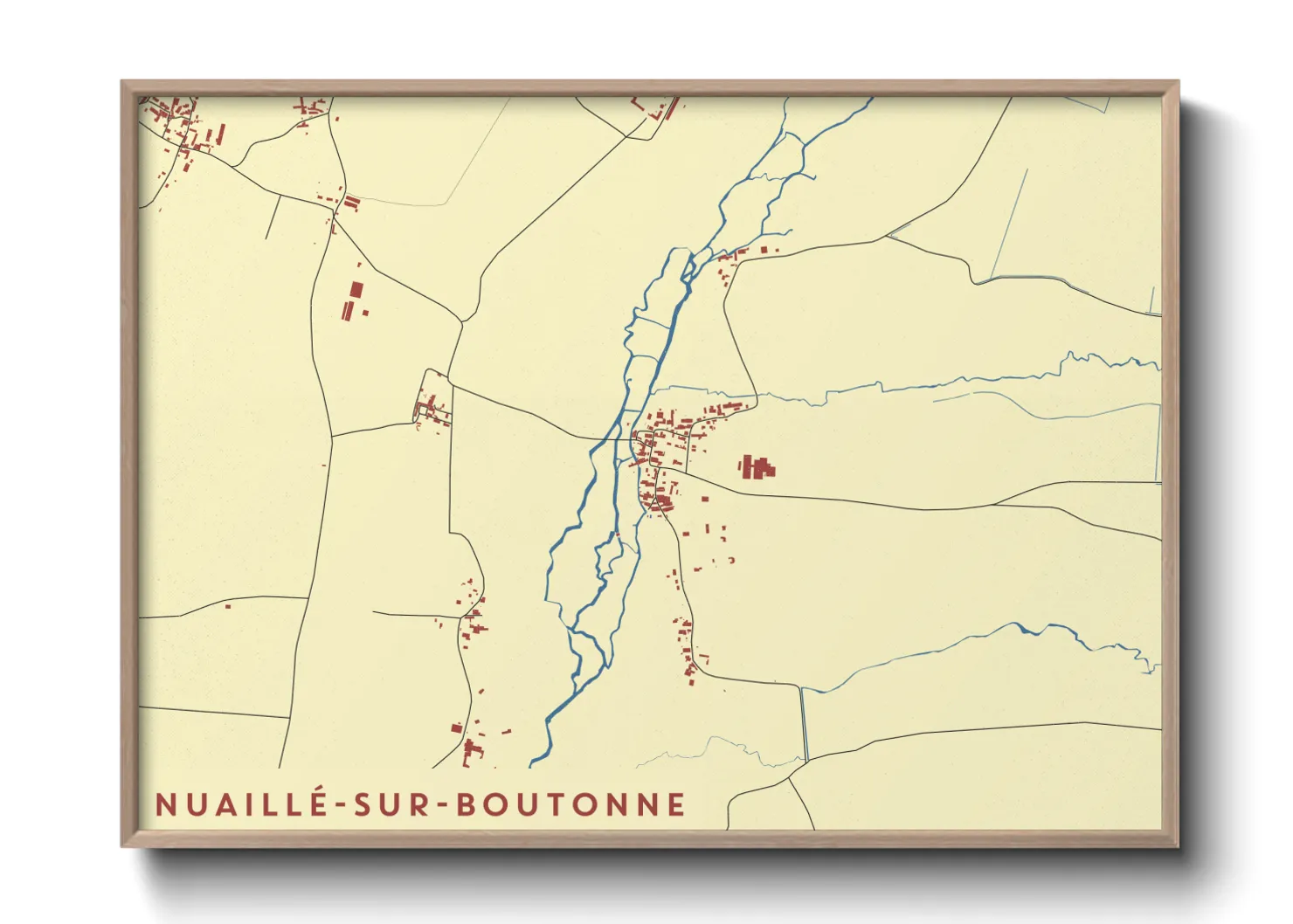 Une affiche de carte sur Nuaillé-sur-Boutonne