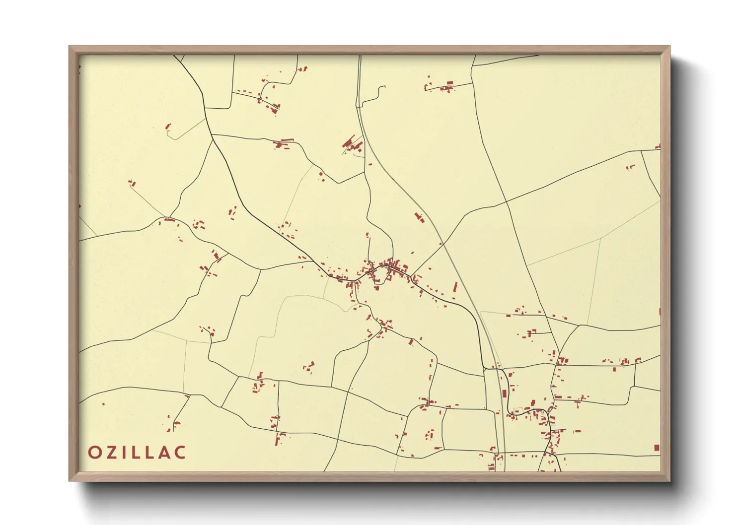 Une affiche de carte sur Ozillac