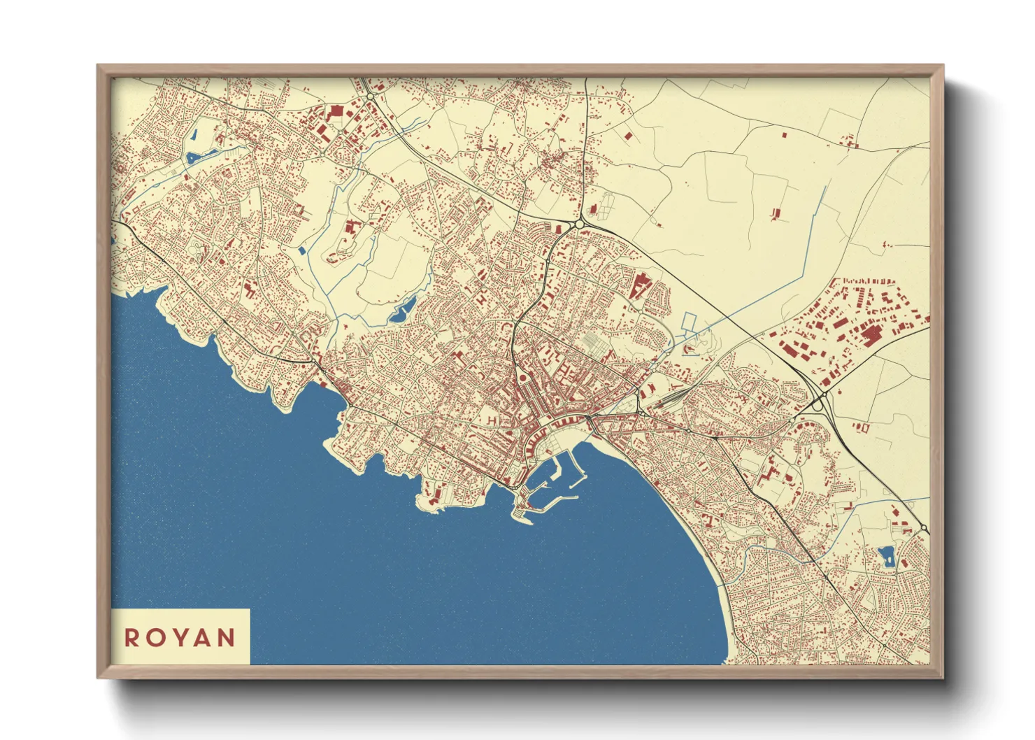 Une affiche de carte sur Royan