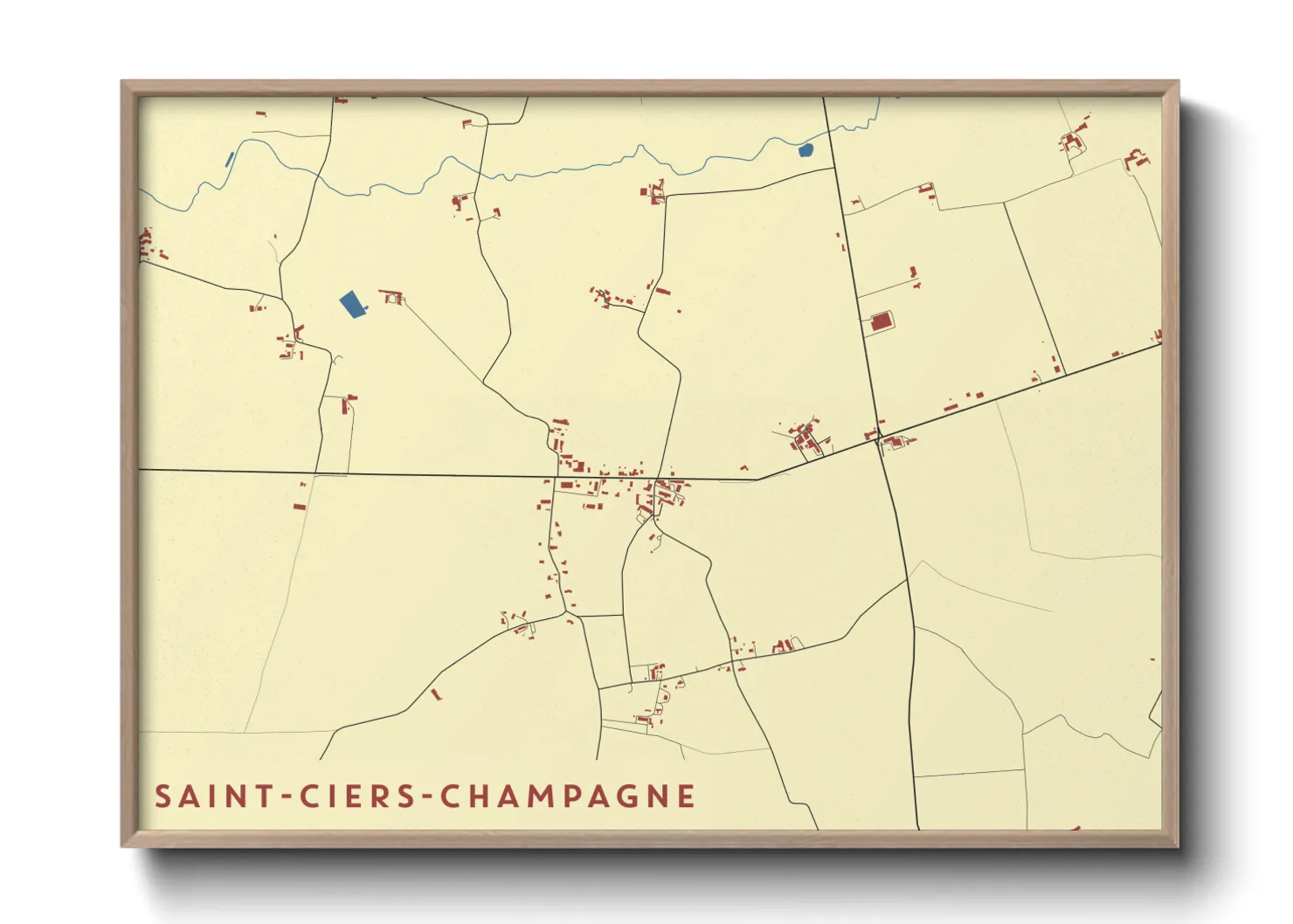 Une affiche de carte sur Saint-Ciers-Champagne