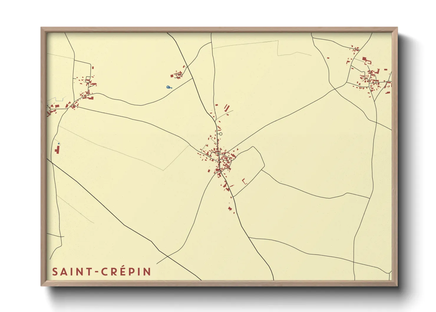 Une affiche de carte sur Saint-Crépin