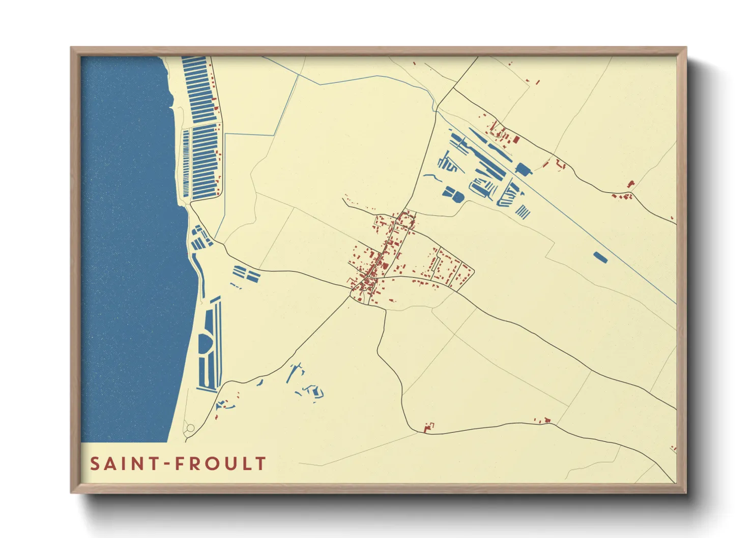 Une affiche de carte sur Saint-Froult
