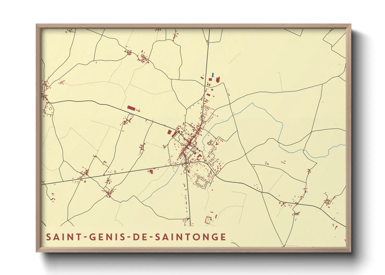 Une affiche de carte sur Saint-Genis-de-Saintonge