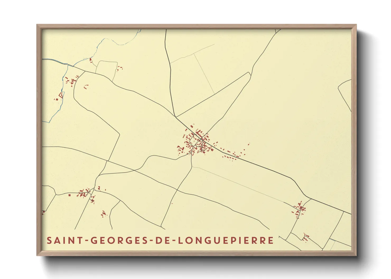 Une affiche de carte sur Saint-Georges-de-Longuepierre