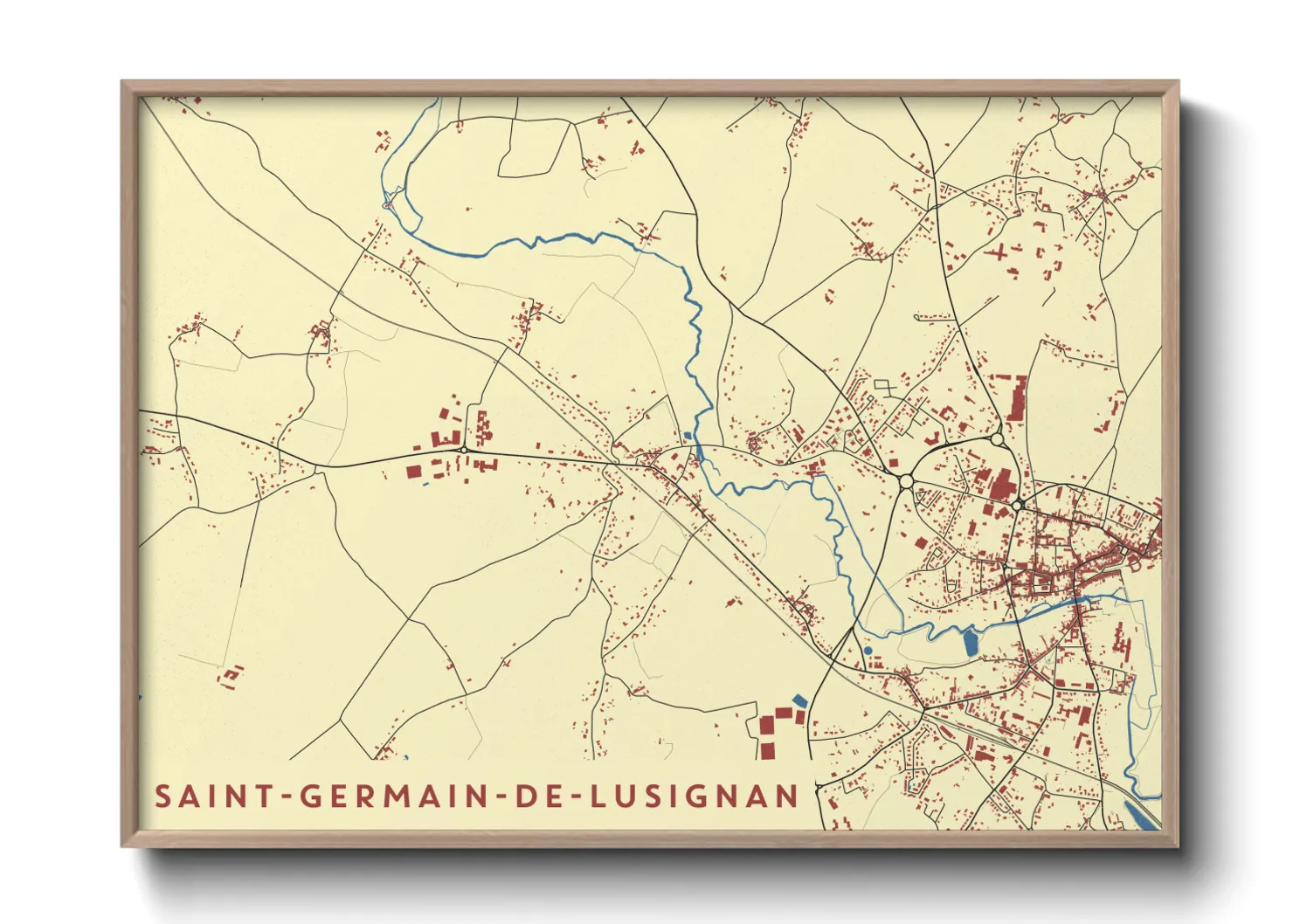 Une affiche de carte sur Saint-Germain-de-Lusignan