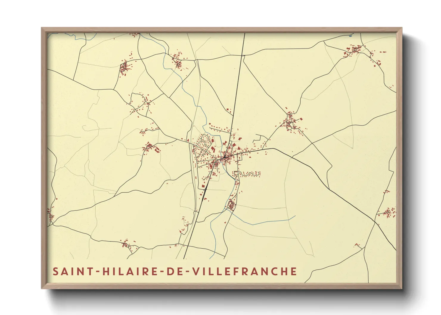 Une affiche de carte sur Saint-Hilaire-de-Villefranche