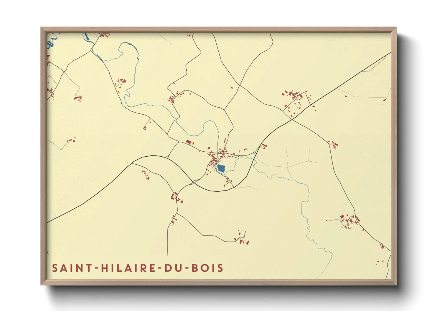 Une affiche de carte sur Saint-Hilaire-du-Bois