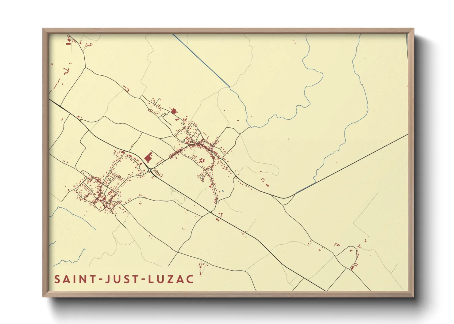 Une affiche de carte sur Saint-Just-Luzac