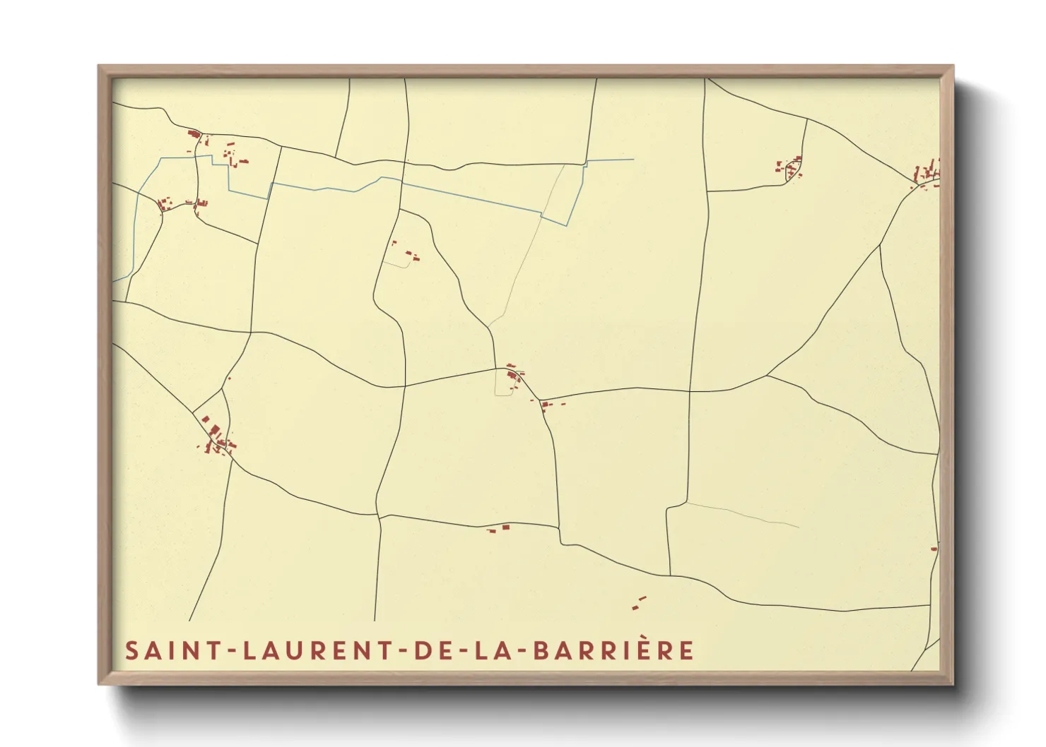 Une affiche de carte sur Saint-Laurent-de-la-Barrière