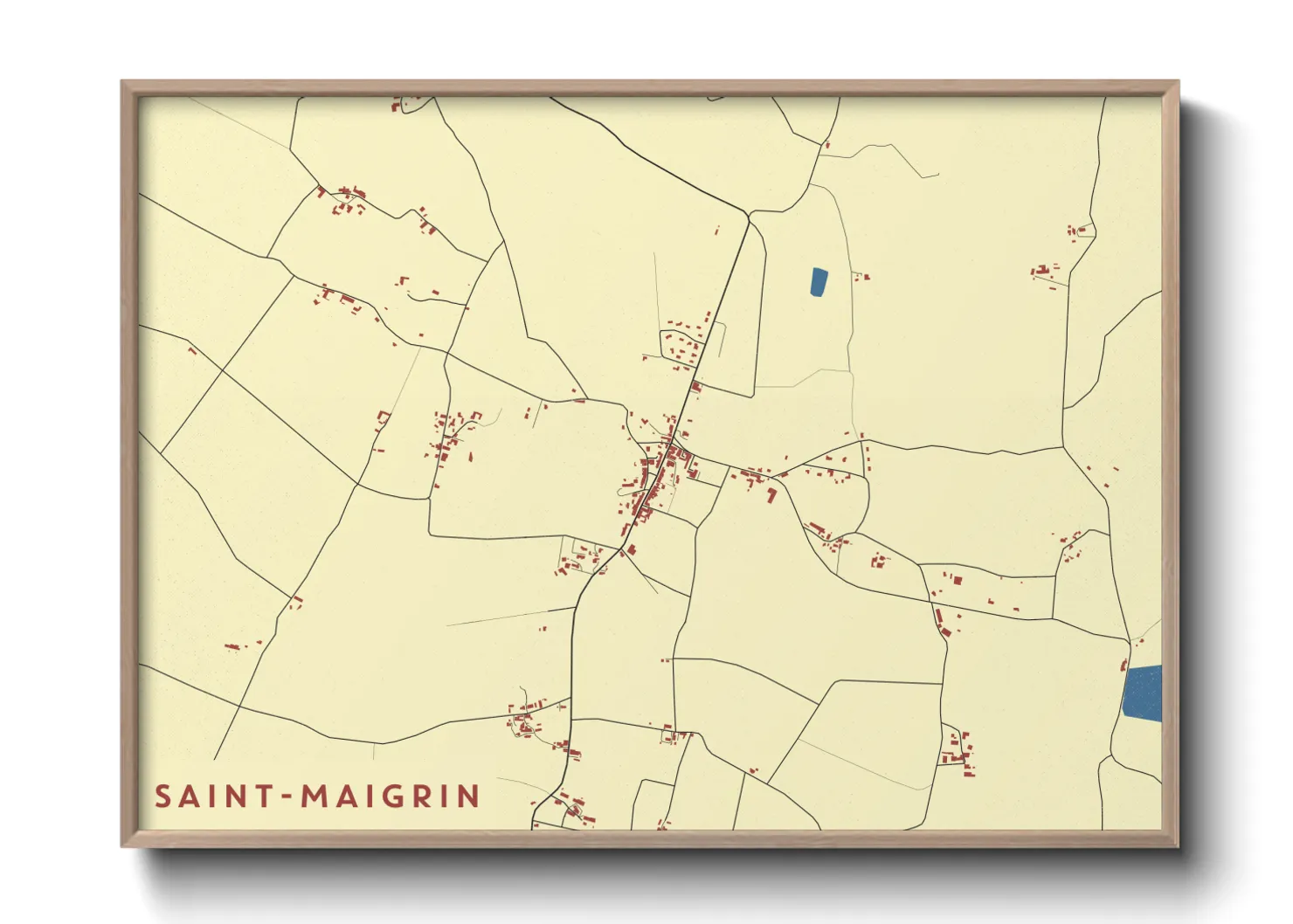 Une affiche de carte sur Saint-Maigrin